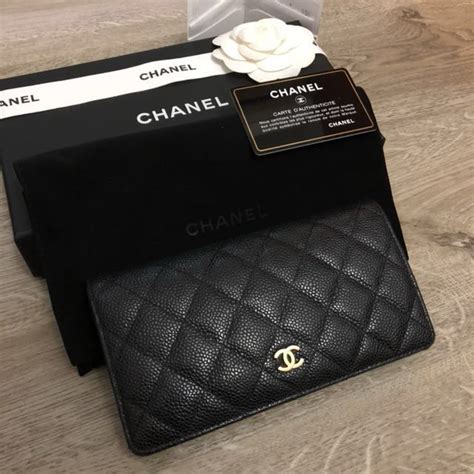 chanel grained wallet